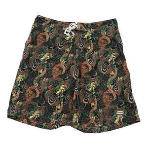 Surfwaves Board Shorts Size 36 Men's Dragon Colorful AOP Surf Shorts Vintage